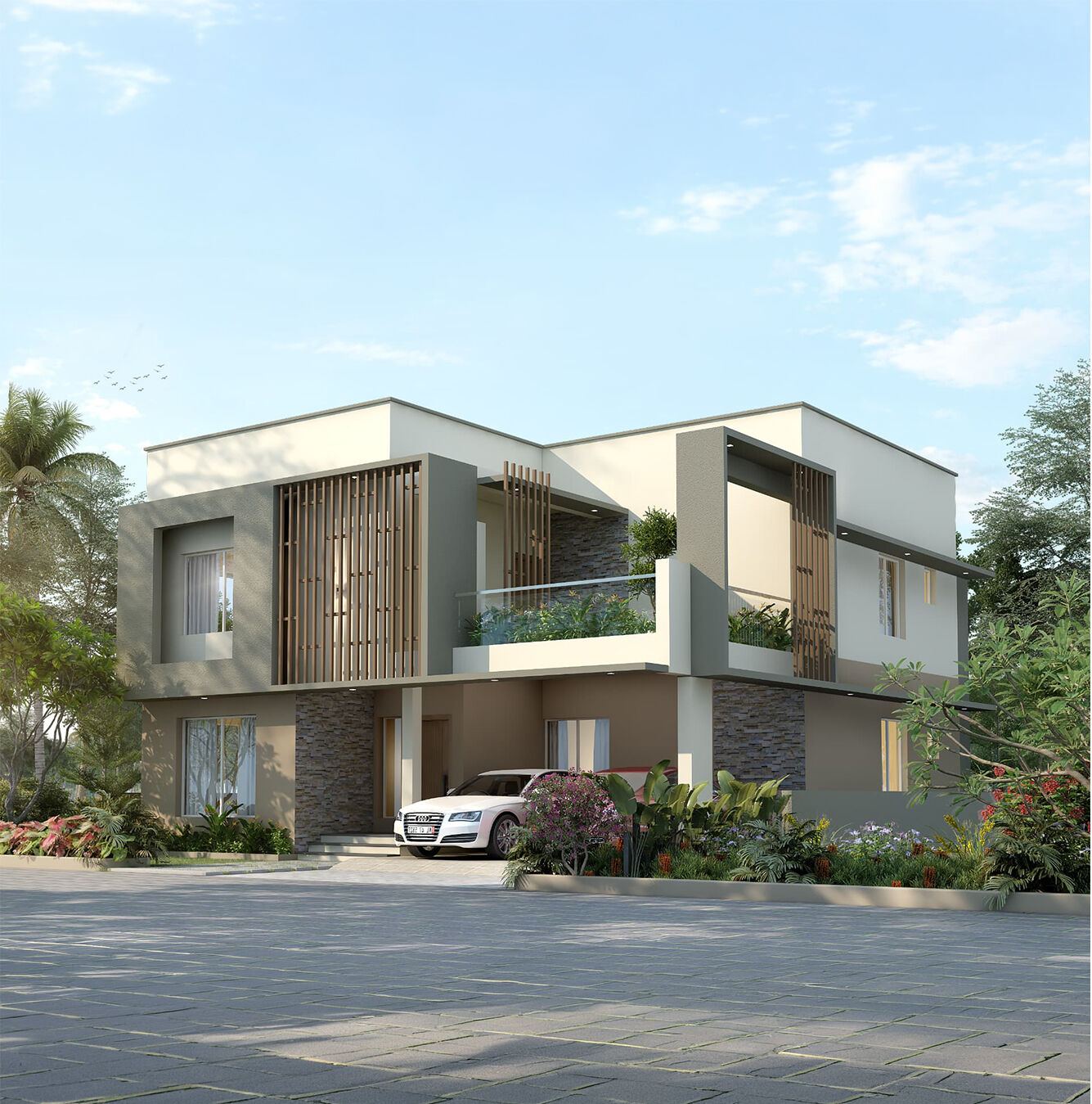 Completed Dasco villa exterior